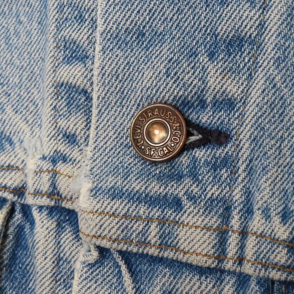 VTG Levis Mens 46 Type 3 Trucker Jacket 71205-0217 Blue Jean Denim Coat Button - Picture 3 of 12